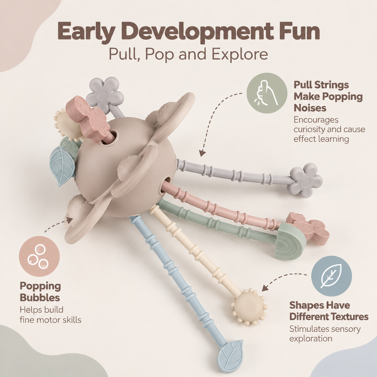 Ali+Oli Montessori Multi-Sensory Pull & Pop Toy