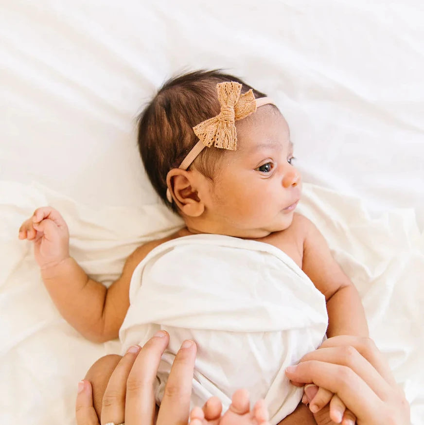 Lace Nylon Mini Bow Headband