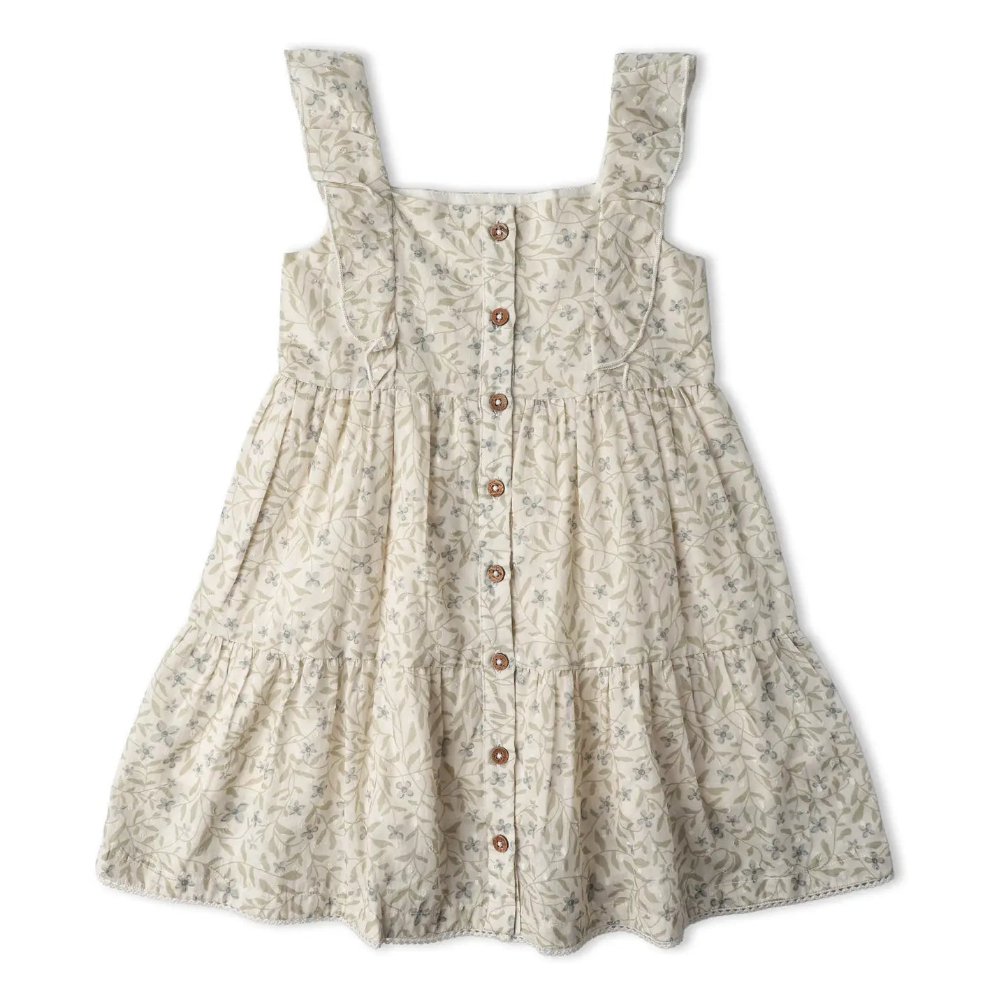 Flutter Buttoned Tiered Dress | Bluebelle