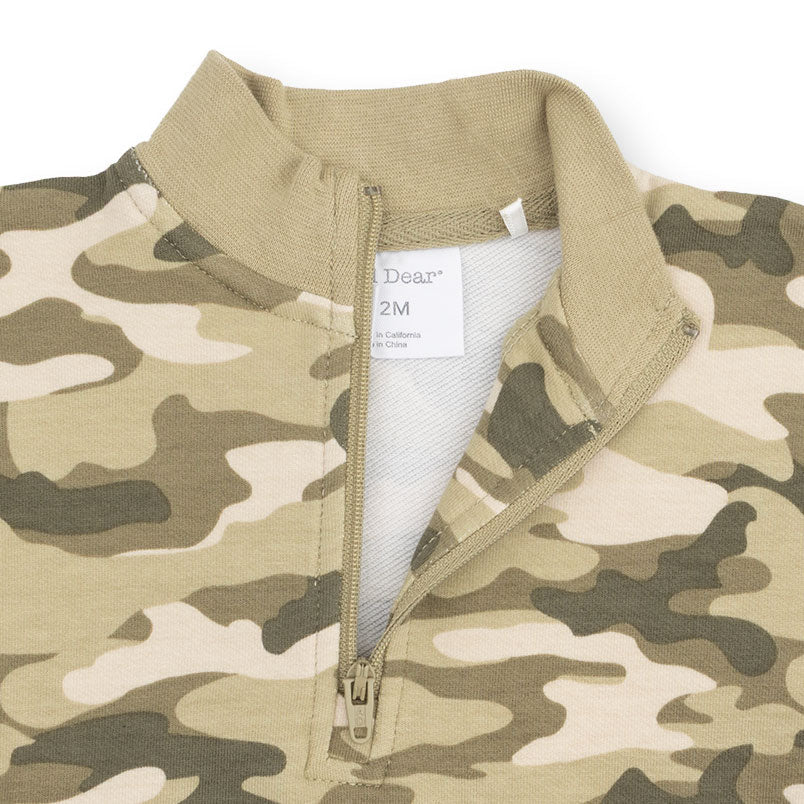 Half Zip Sweatshirt | Camo French Terry