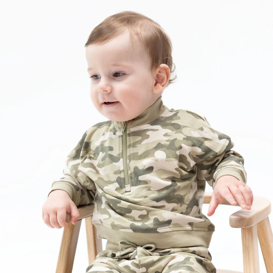 Half Zip Sweatshirt | Camo French Terry