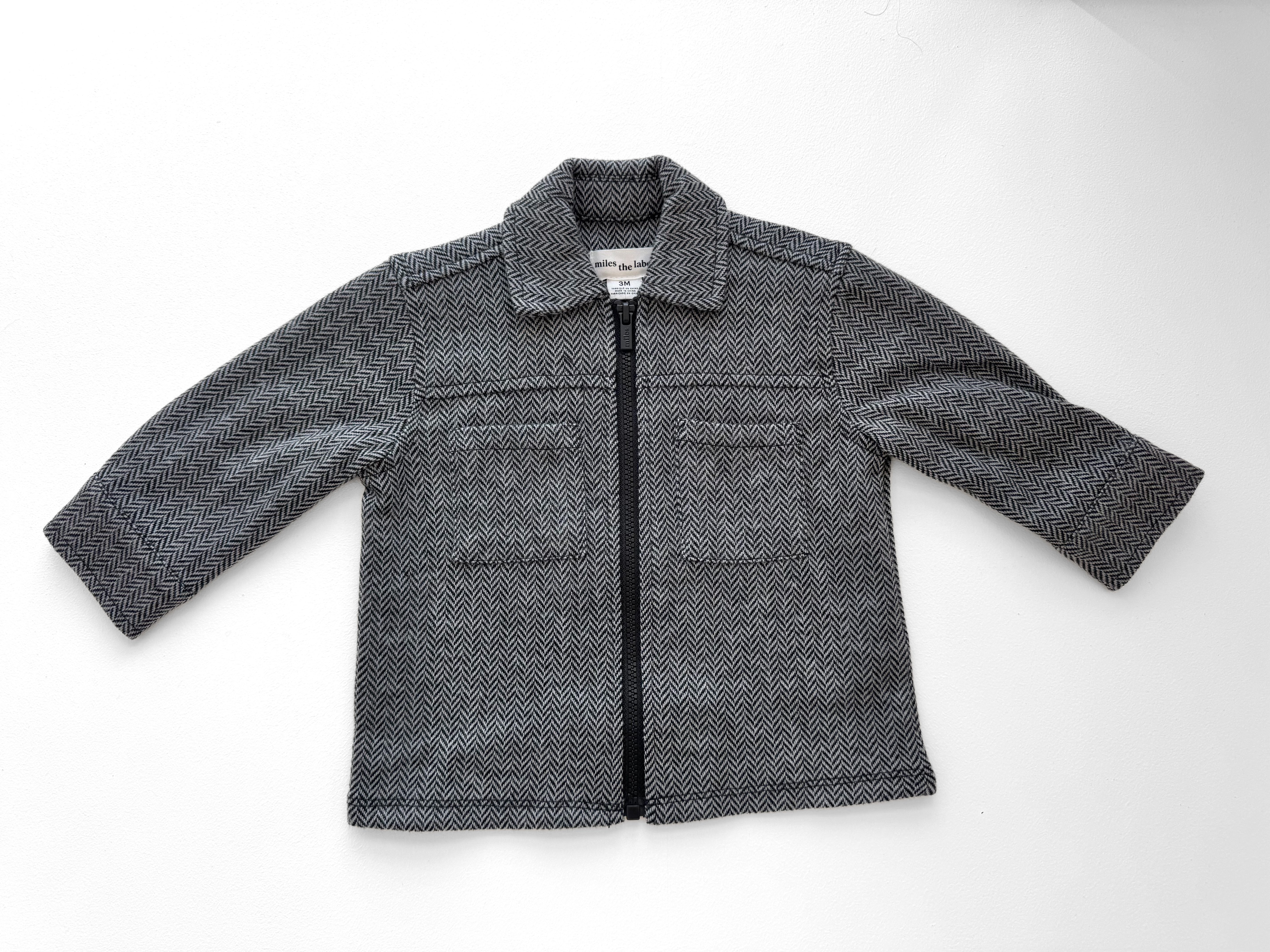 Shadow Jacquard Knit Full Zip Over Shirt & Knit Joggers