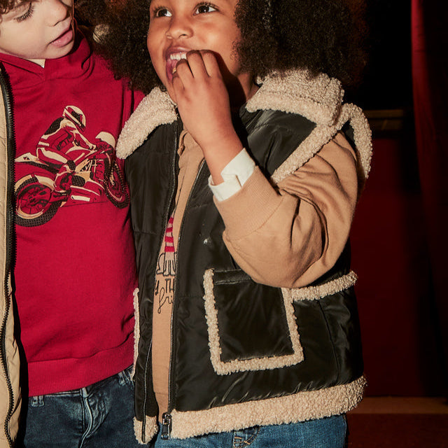 Black Sherpa Lined Vest