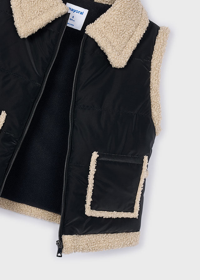 Black Sherpa Lined Vest