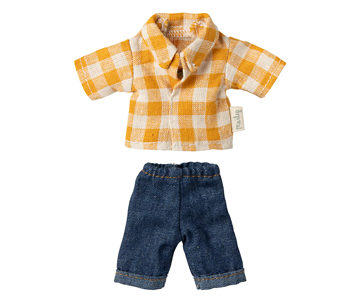 Dad Mouse Checked Shirt and Pants