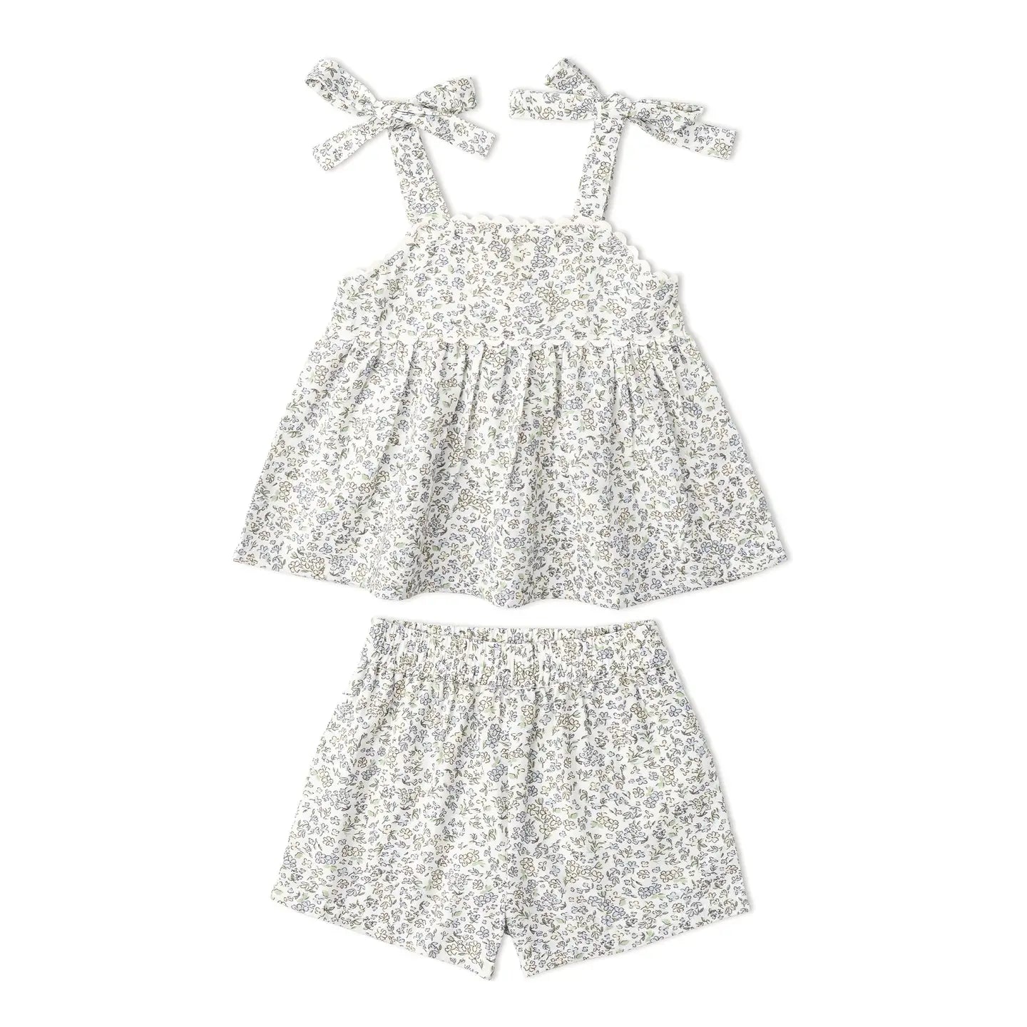 Tie Up Top & Shorts Set | Tulle Floral