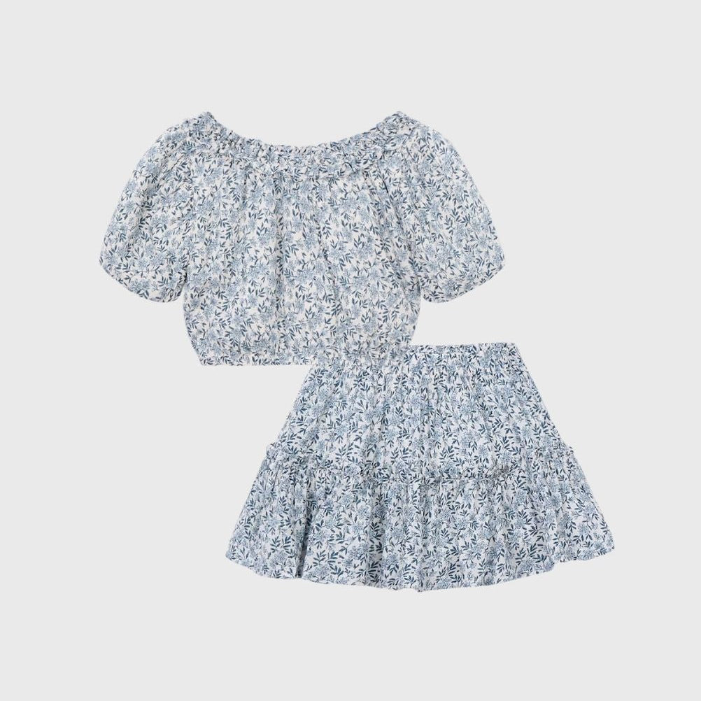 Floral Dobby Top + Skirt Set