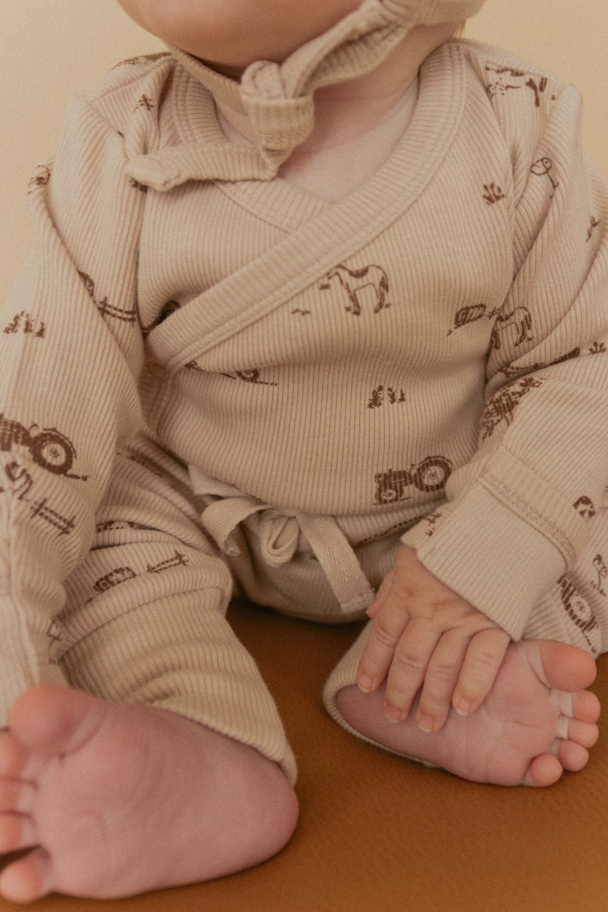 Organic Kimono Onesie & Pant Set - Farm