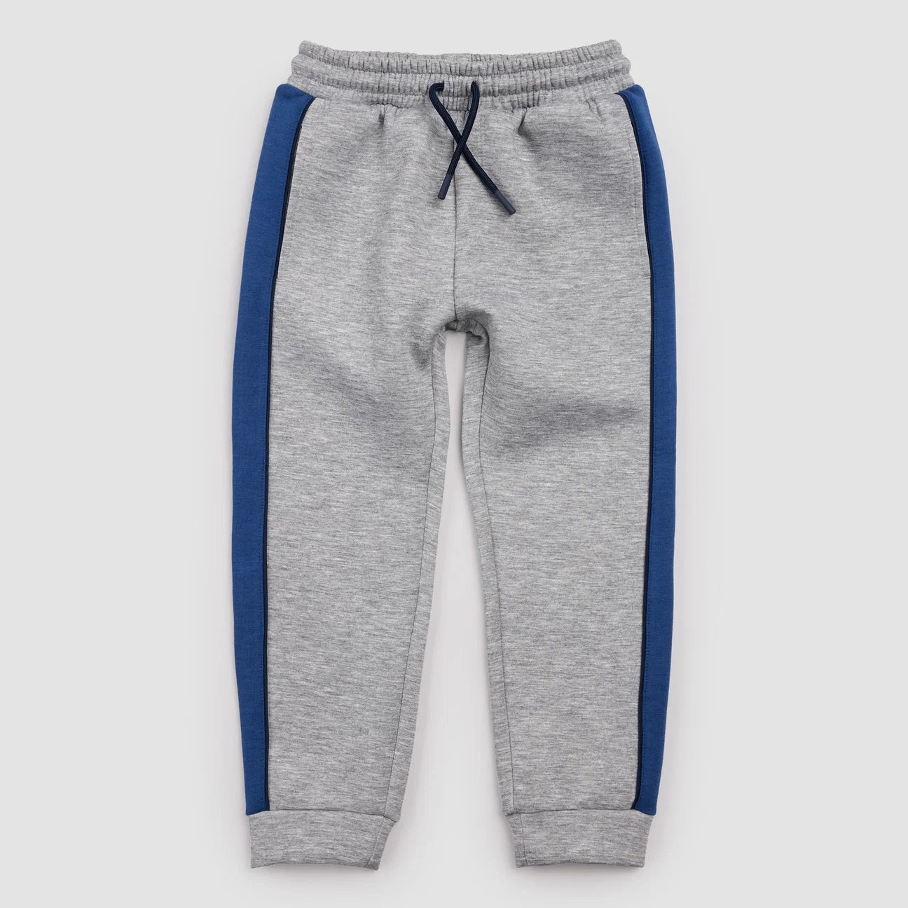 Grey Mix and Blue Scuba Knit Half-Zip Pullover & Joggers
