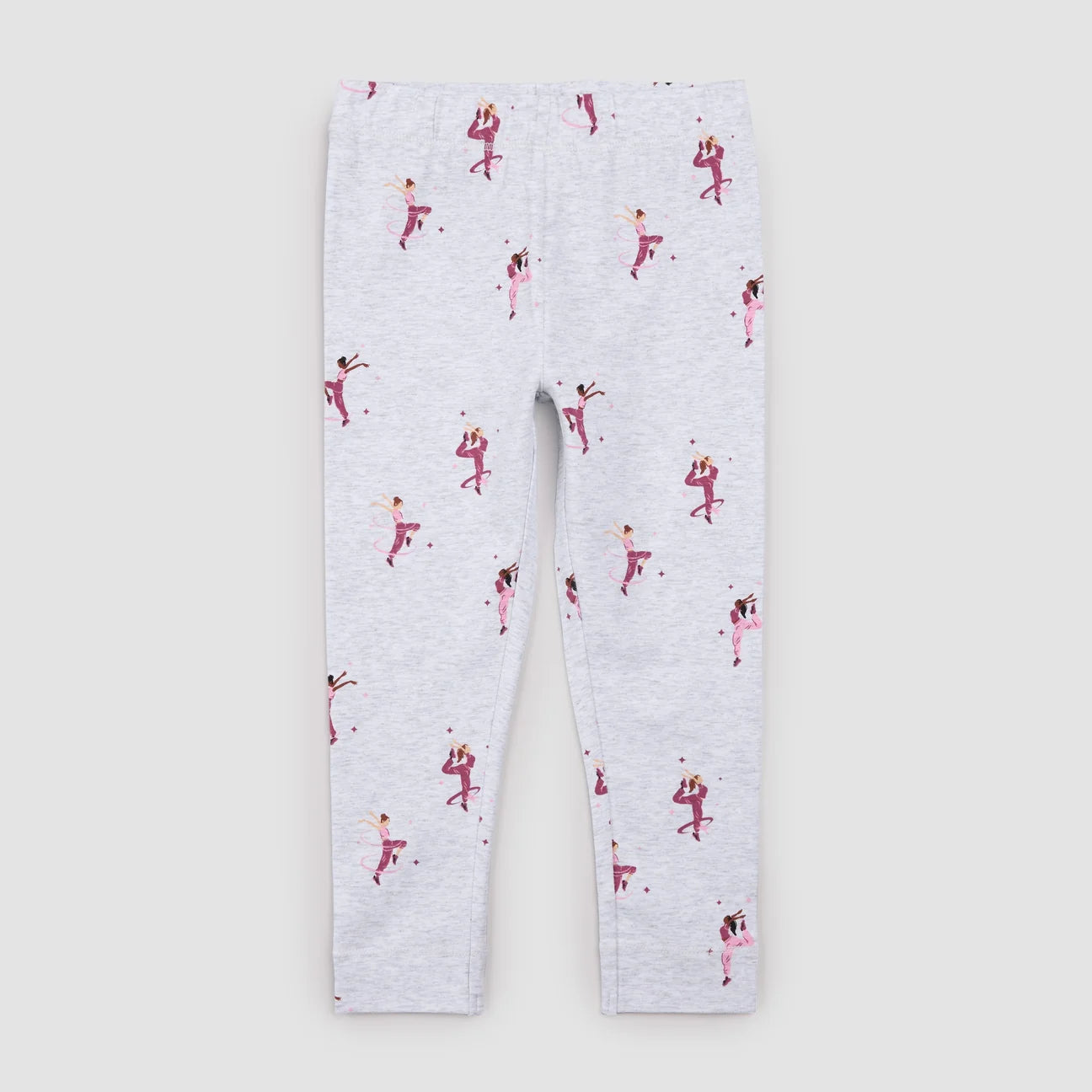 Dancer Print on Light Grey Mix Girl's Sweatshirt & Leggings