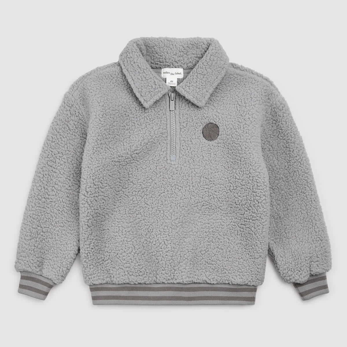 Shadow Grey Sherpa Half-Zip Sweatshirt | Basketball