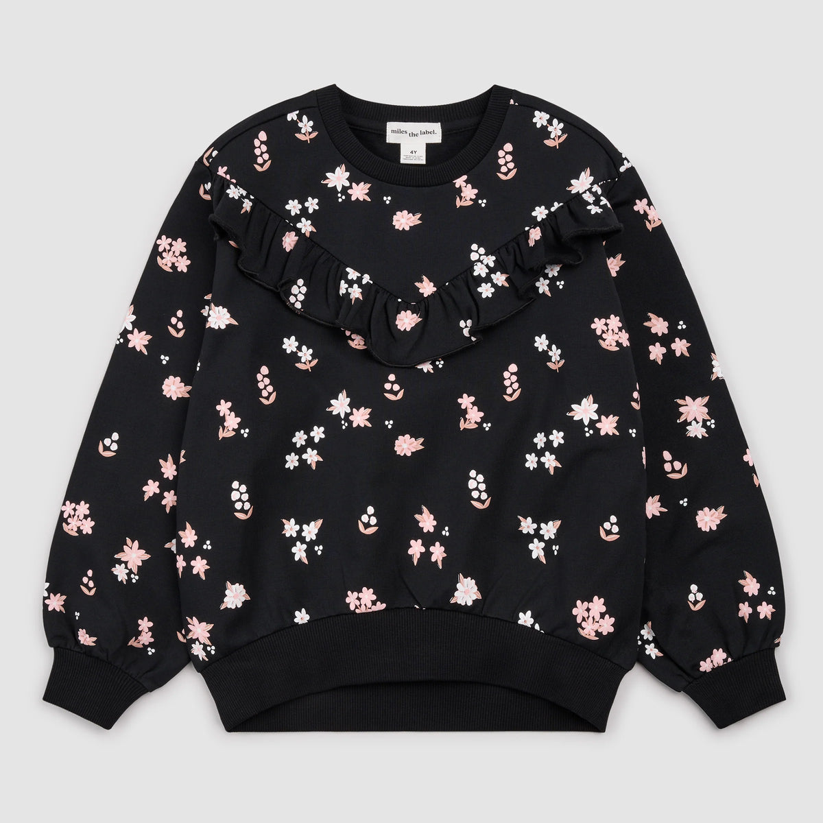 Crew Neck Sweatshirt + Legging Set | Black Floral
