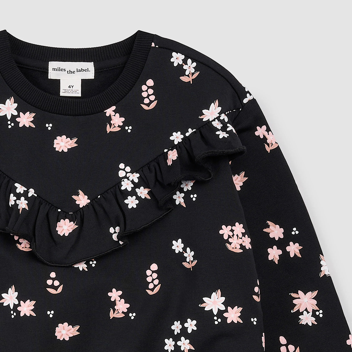 Crew Neck Sweatshirt + Legging Set | Black Floral