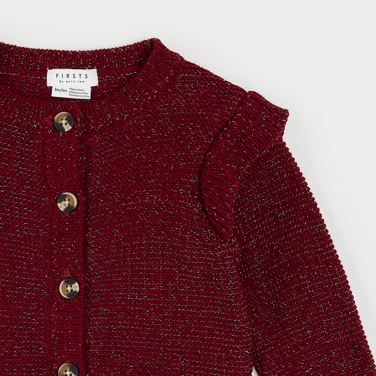 Cardigan Knit Sweater | Red Burgundy