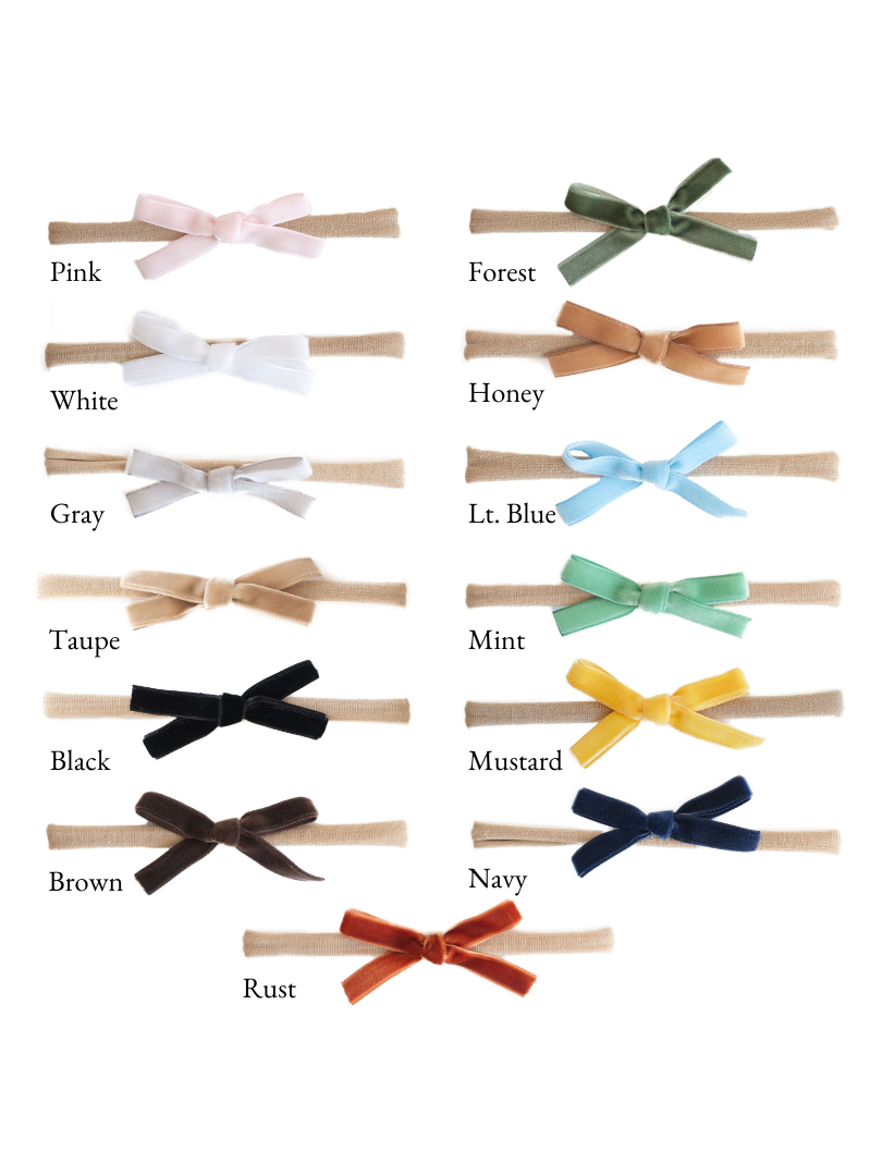 Nylon Headbands with Velvet Bows