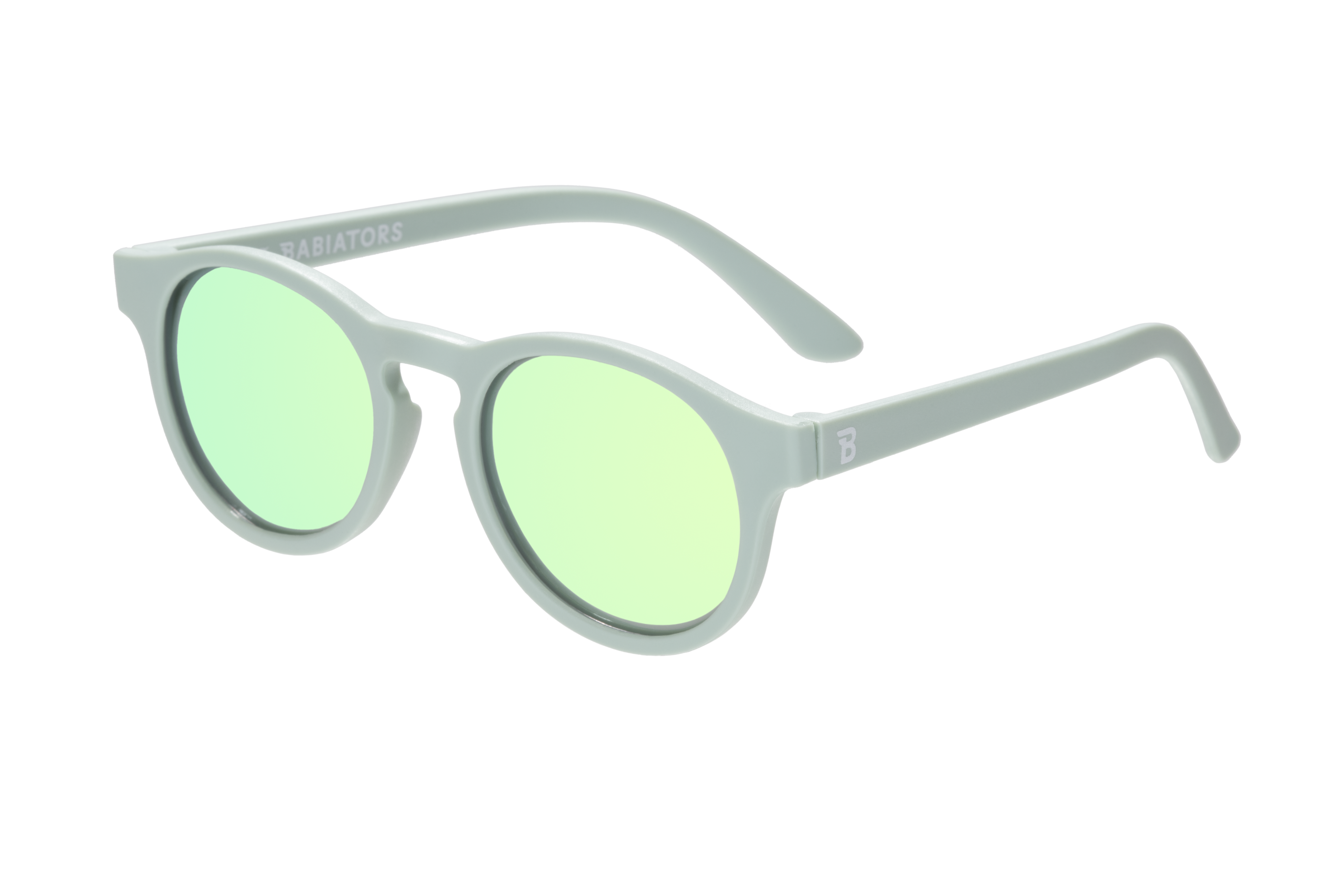 Seafoam Blue Polarized Keyhole Sunglasses with Mirrored Lens