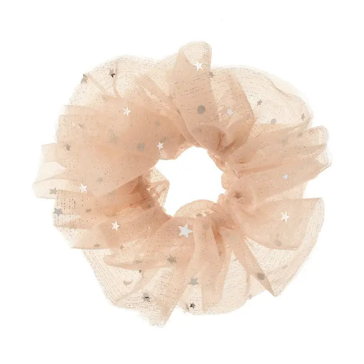 Shimmer Tulle Ruffle Scrunchie