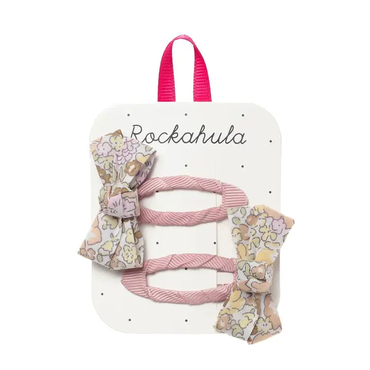 Fairytale Floral Twisty Bow Clips