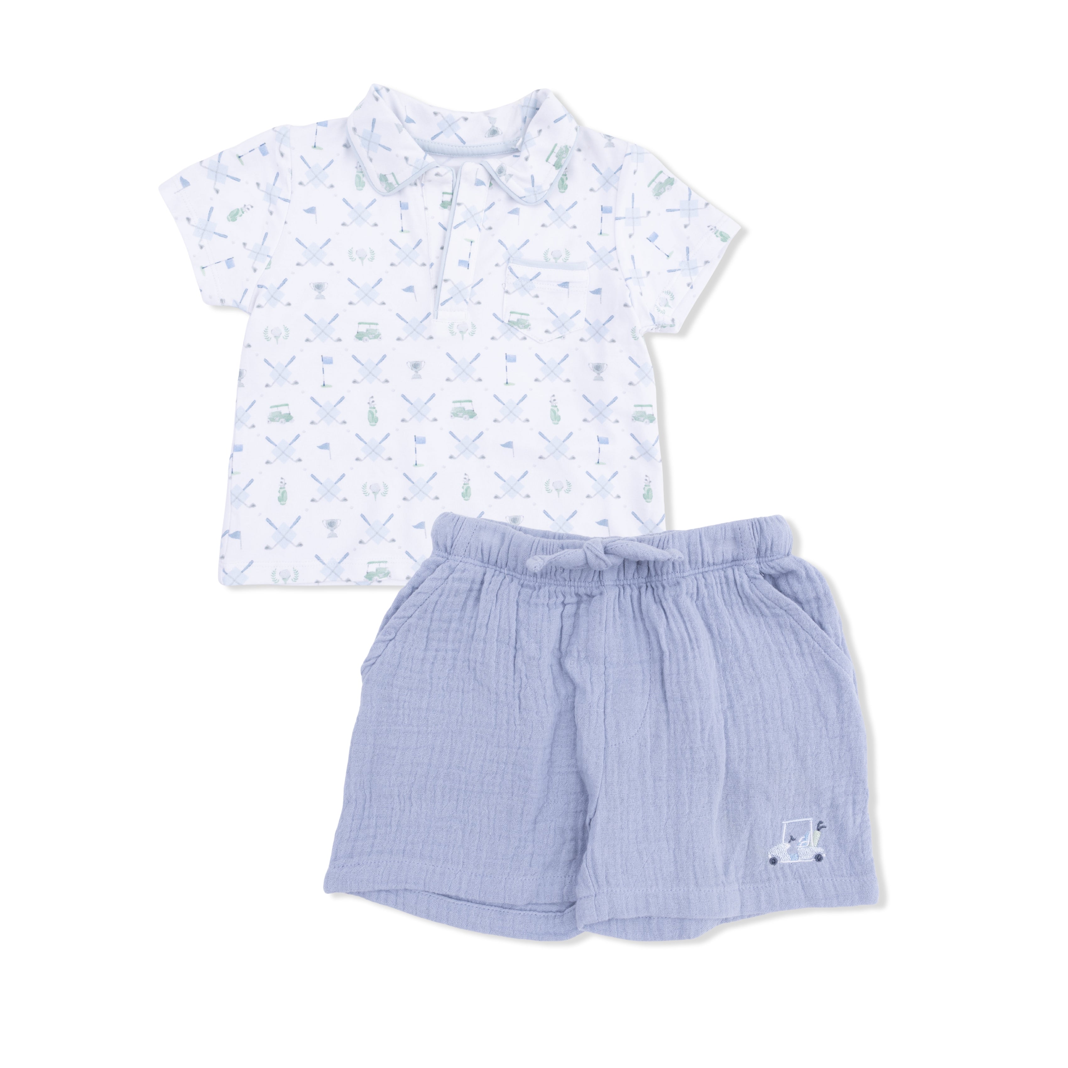 Polo w/ Casual Short | Golf Trellis Blue