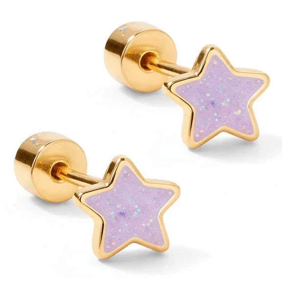 Screwback Stud Earrings | Nora Star Purple