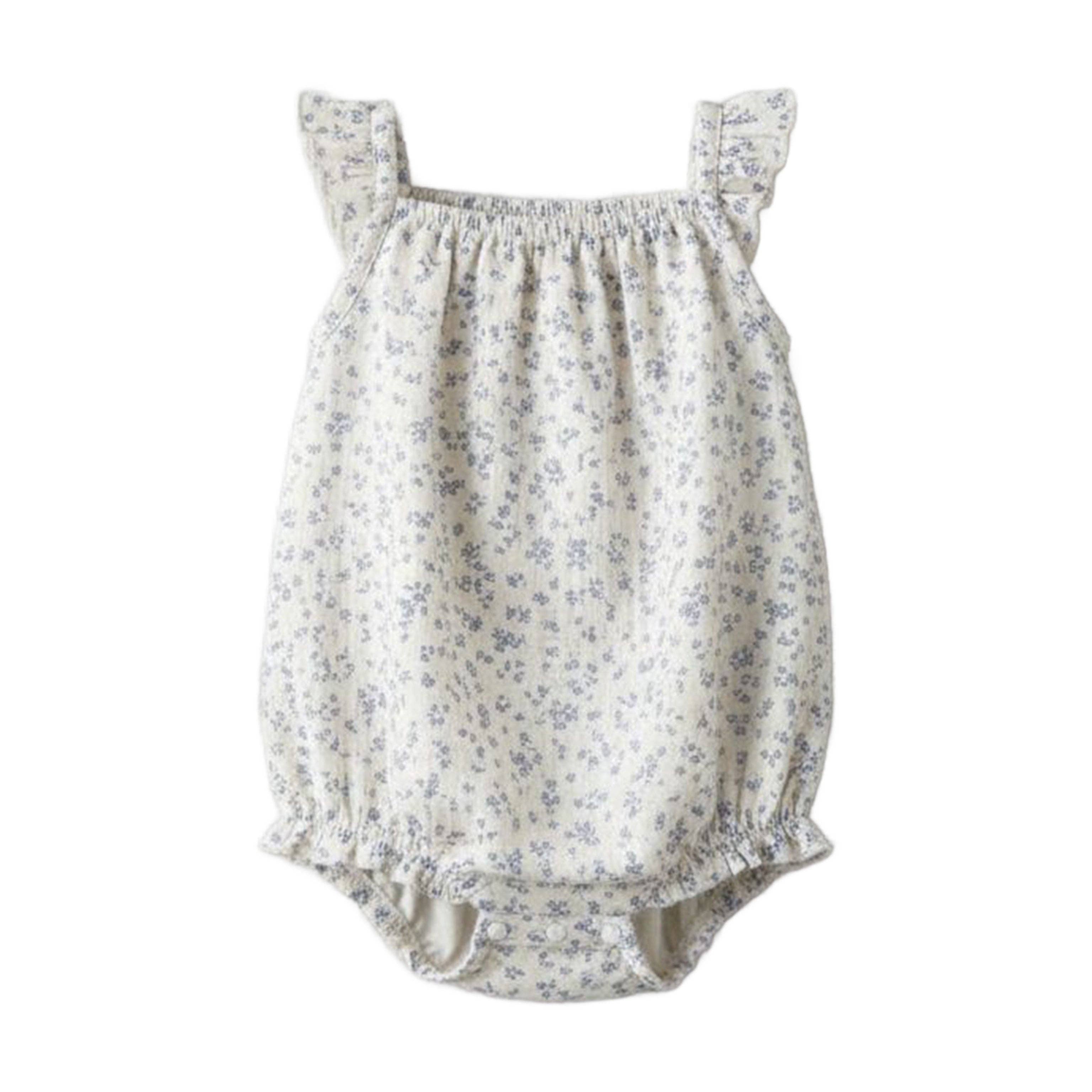 Muslin Tank Bubble Romper | Floral + Sea