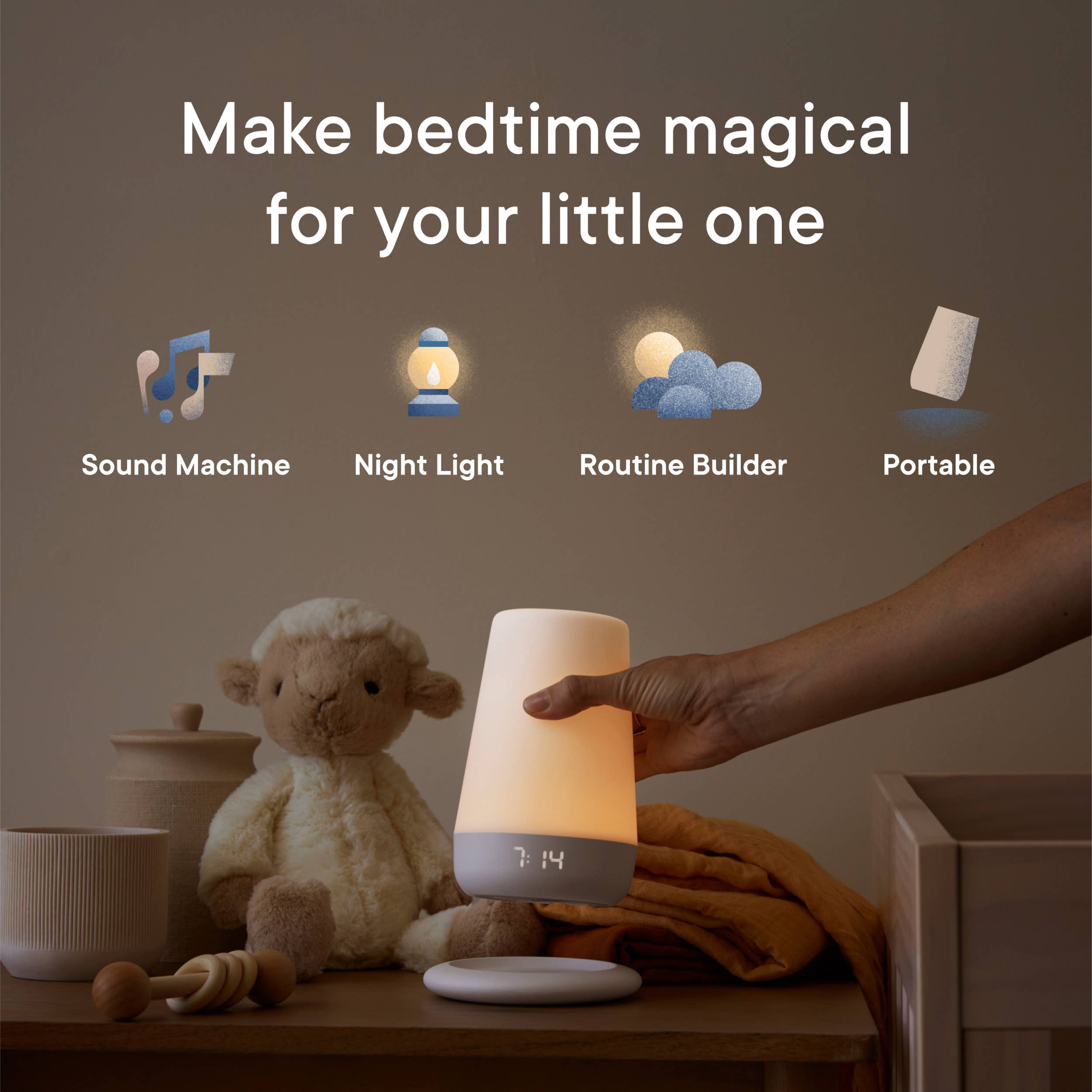 Hatch Rest+ 2nd Gen Night Light, Sound Machine, with Battery