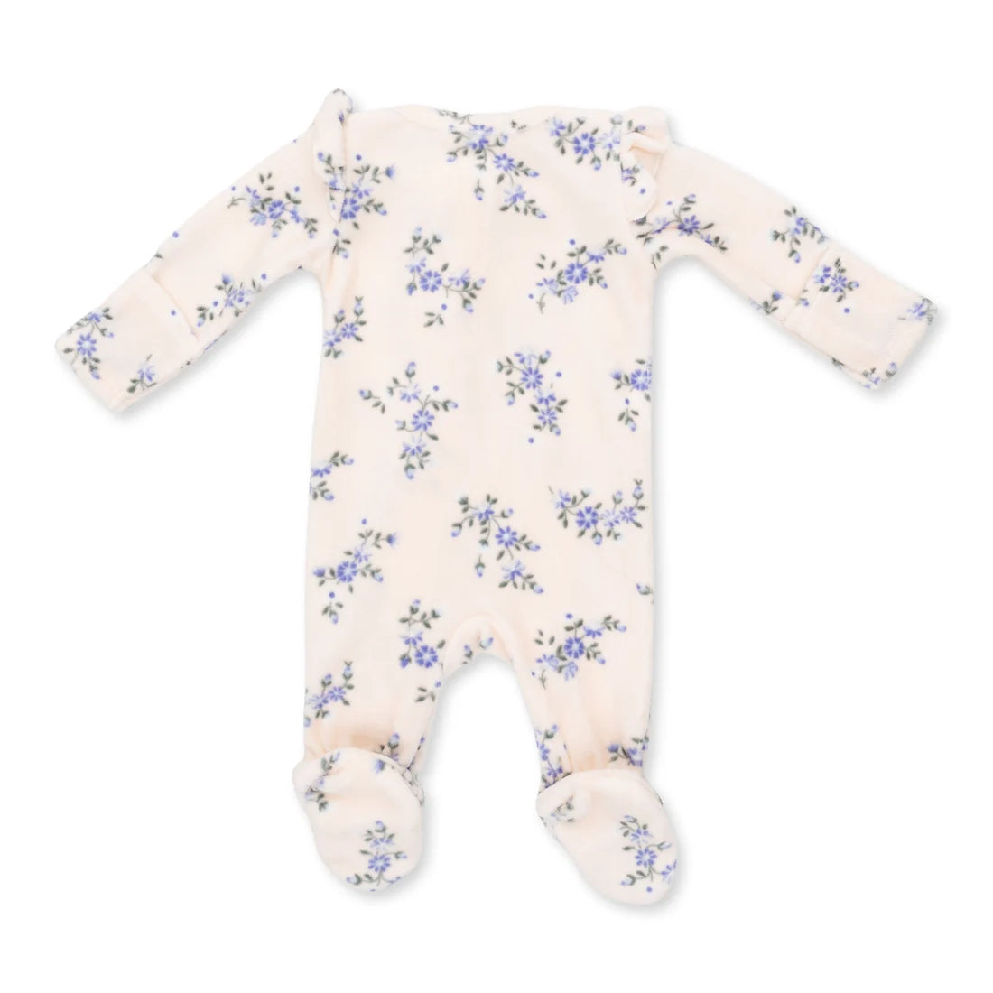 2 Way Zipper Ruffle Sleeve Footie | Hanna Floral Velour