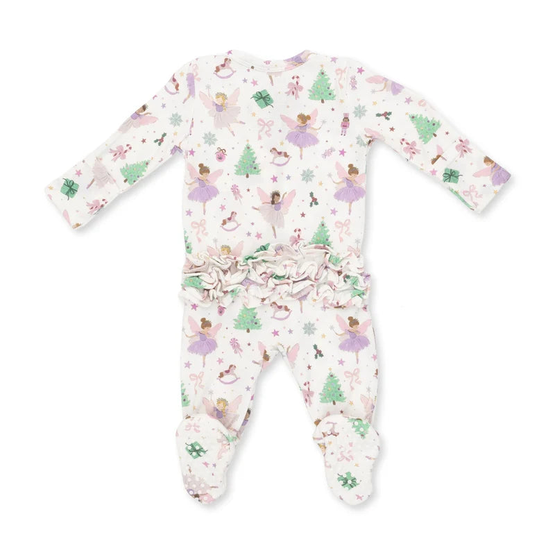 2 Way Zipper Ruffle Footie | Sugar Plum Fairies