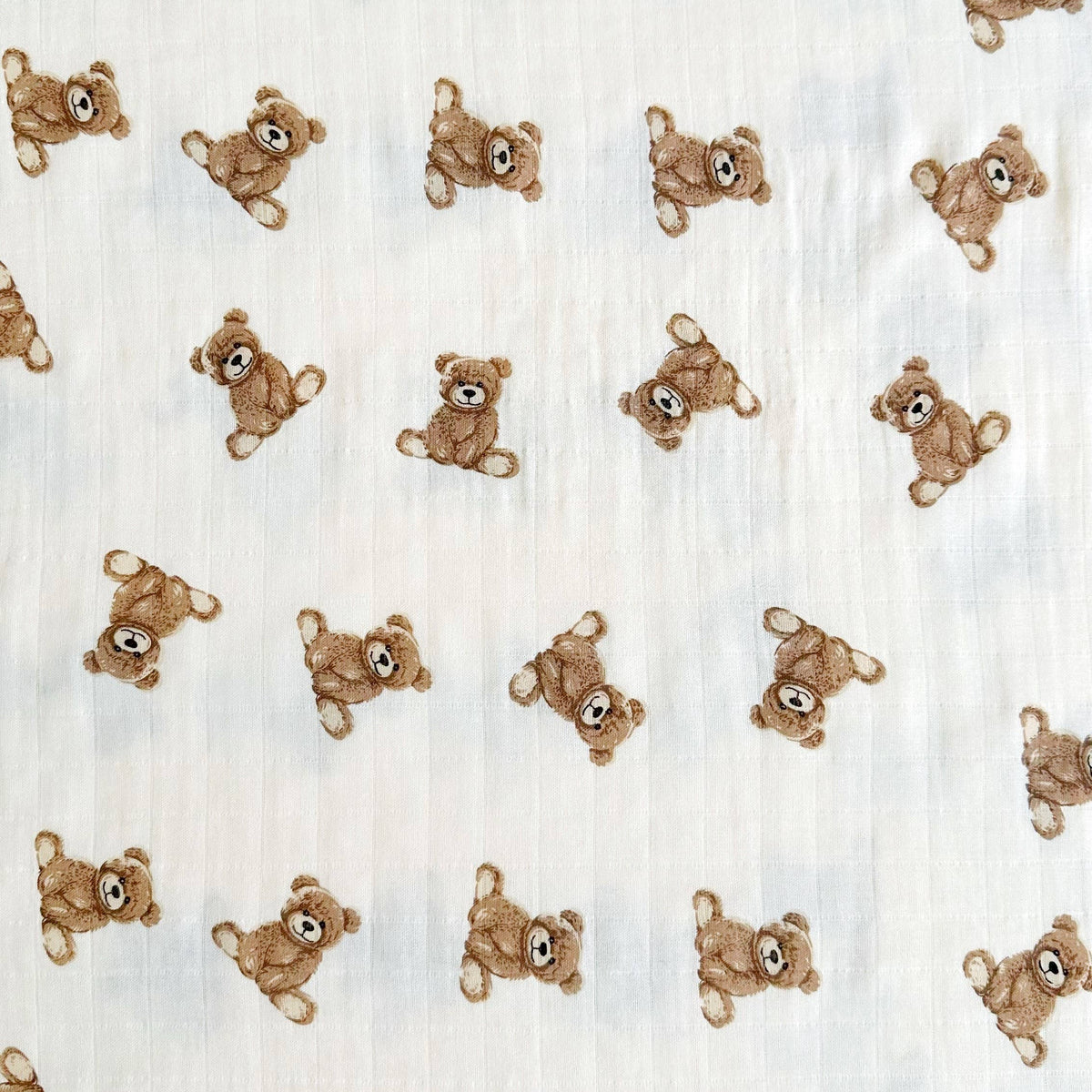 Bamboo Muslin Swaddle Baby Blanket | Teddy Bear