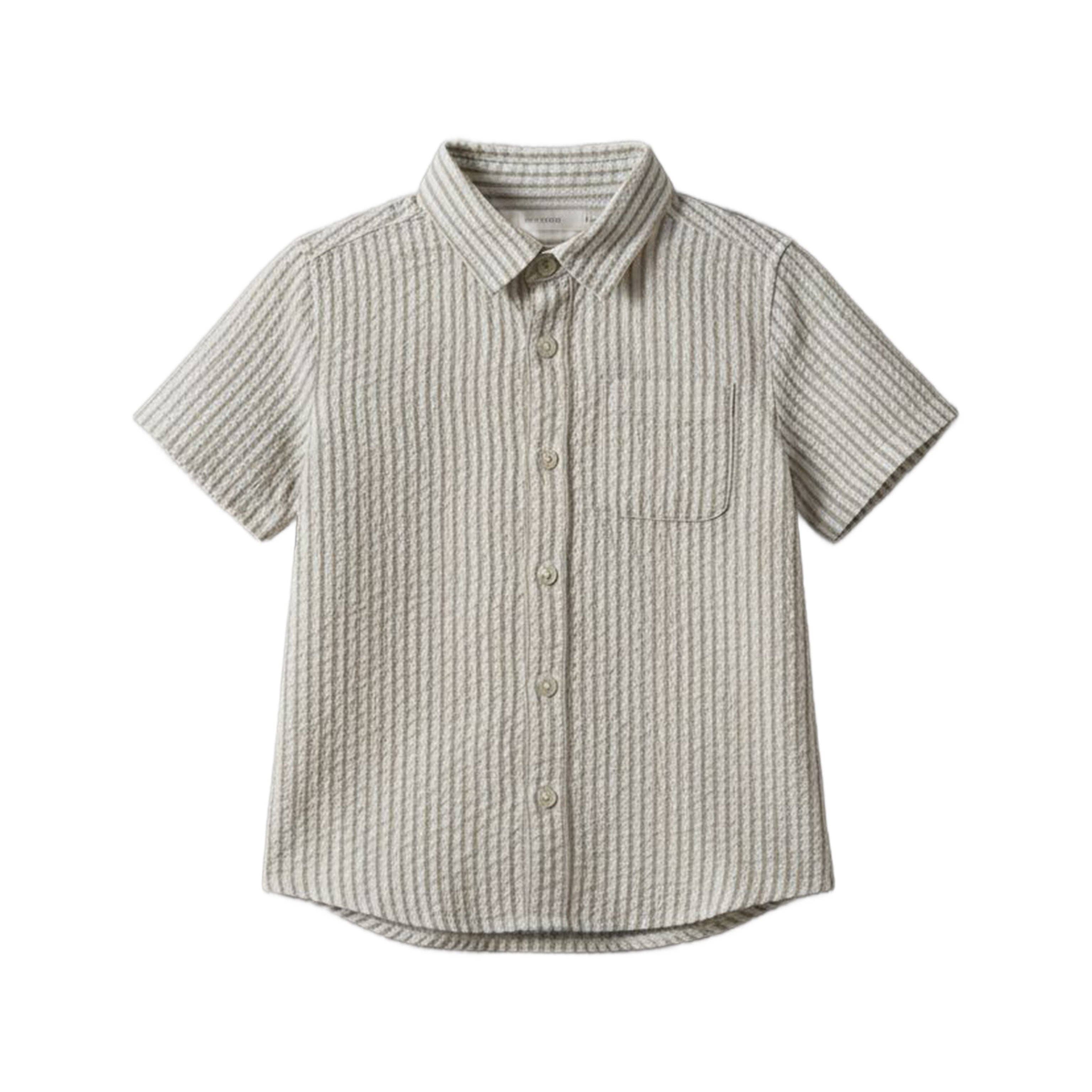 Seersucker Collared Button Down Shirt | Dune Stripe