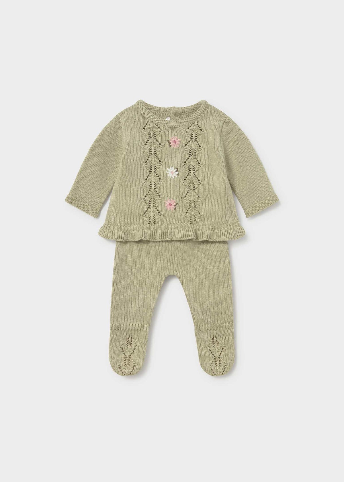Newborn Girl Leggings and Sweater Bay Leaf Set