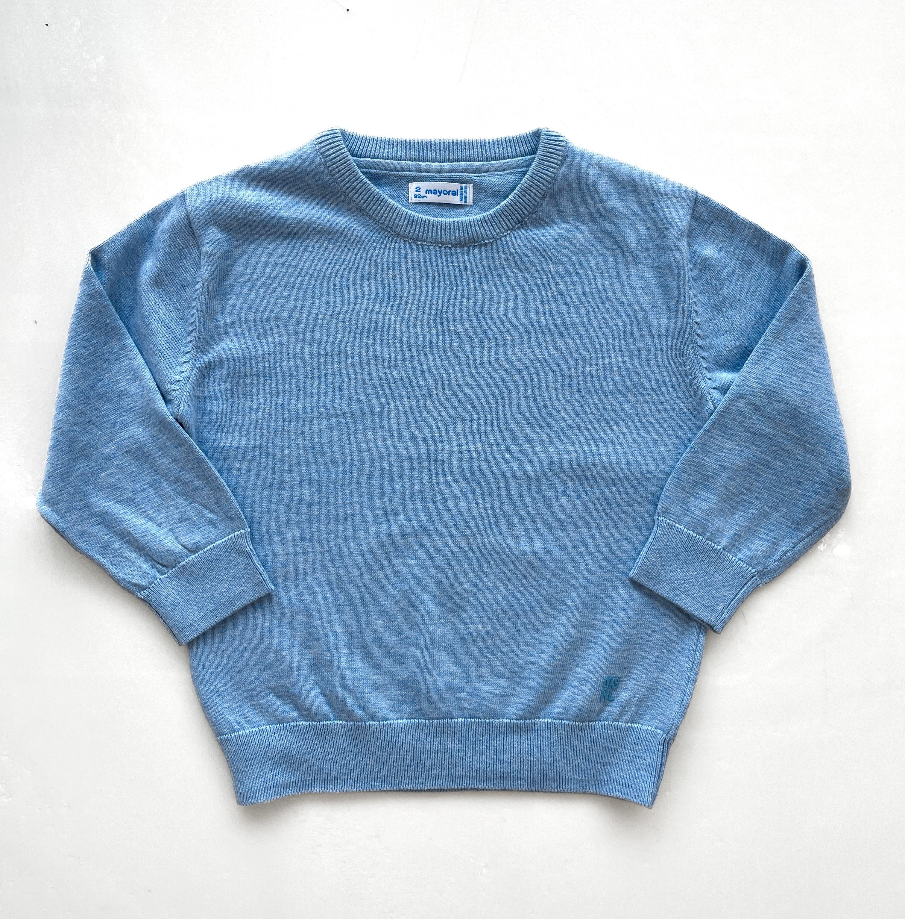 Basic Cotton Sweater | Dusty Blue