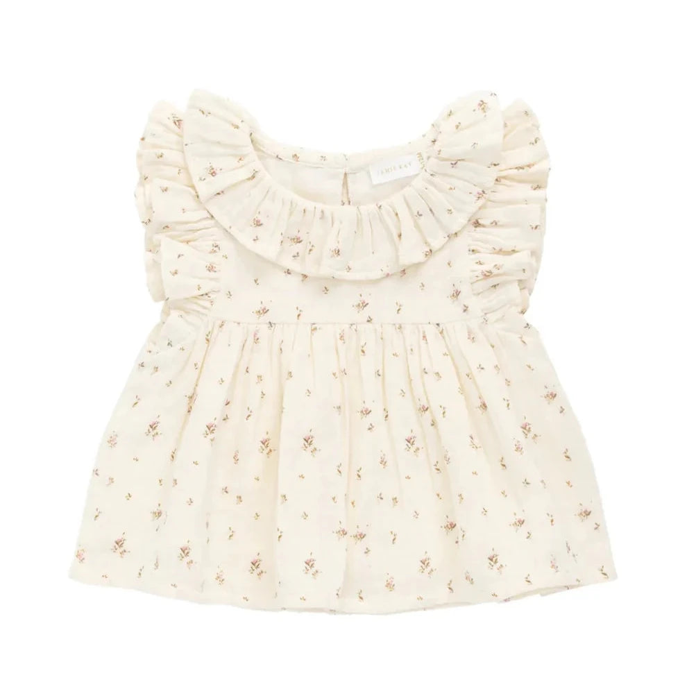Organic Cotton Muslin Banks Blouse - Dina Antique