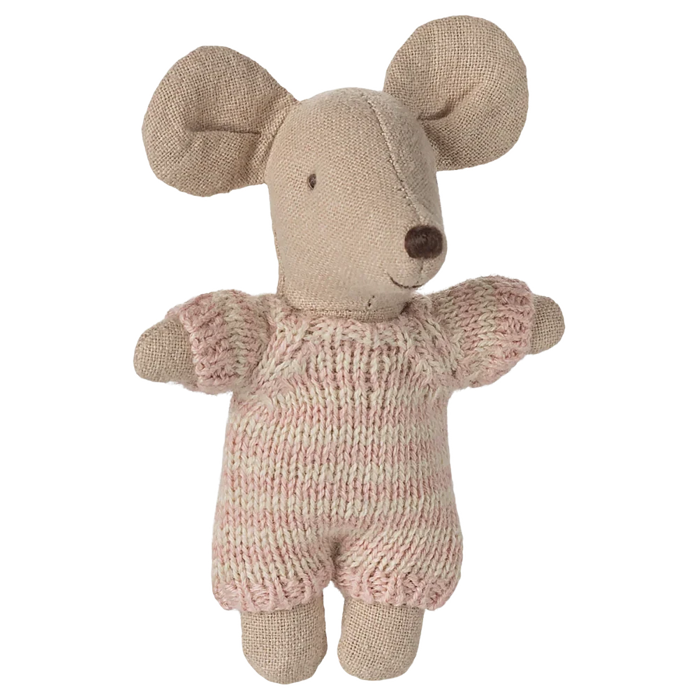 Baby Mouse in Carry Cot | Rose