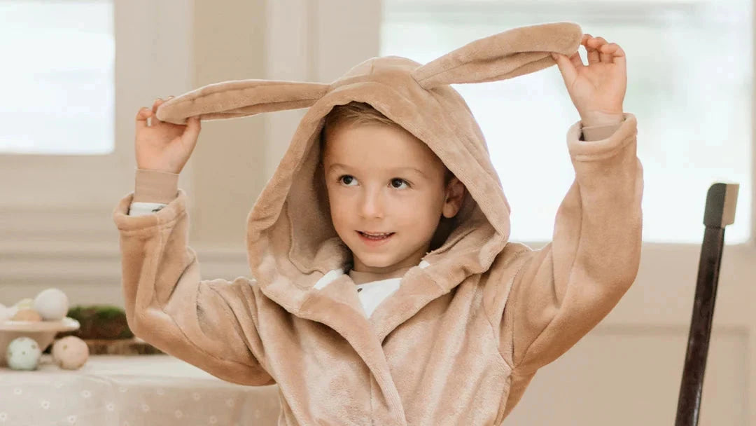 Hooded Bunny Ears Mocha Plush Robe