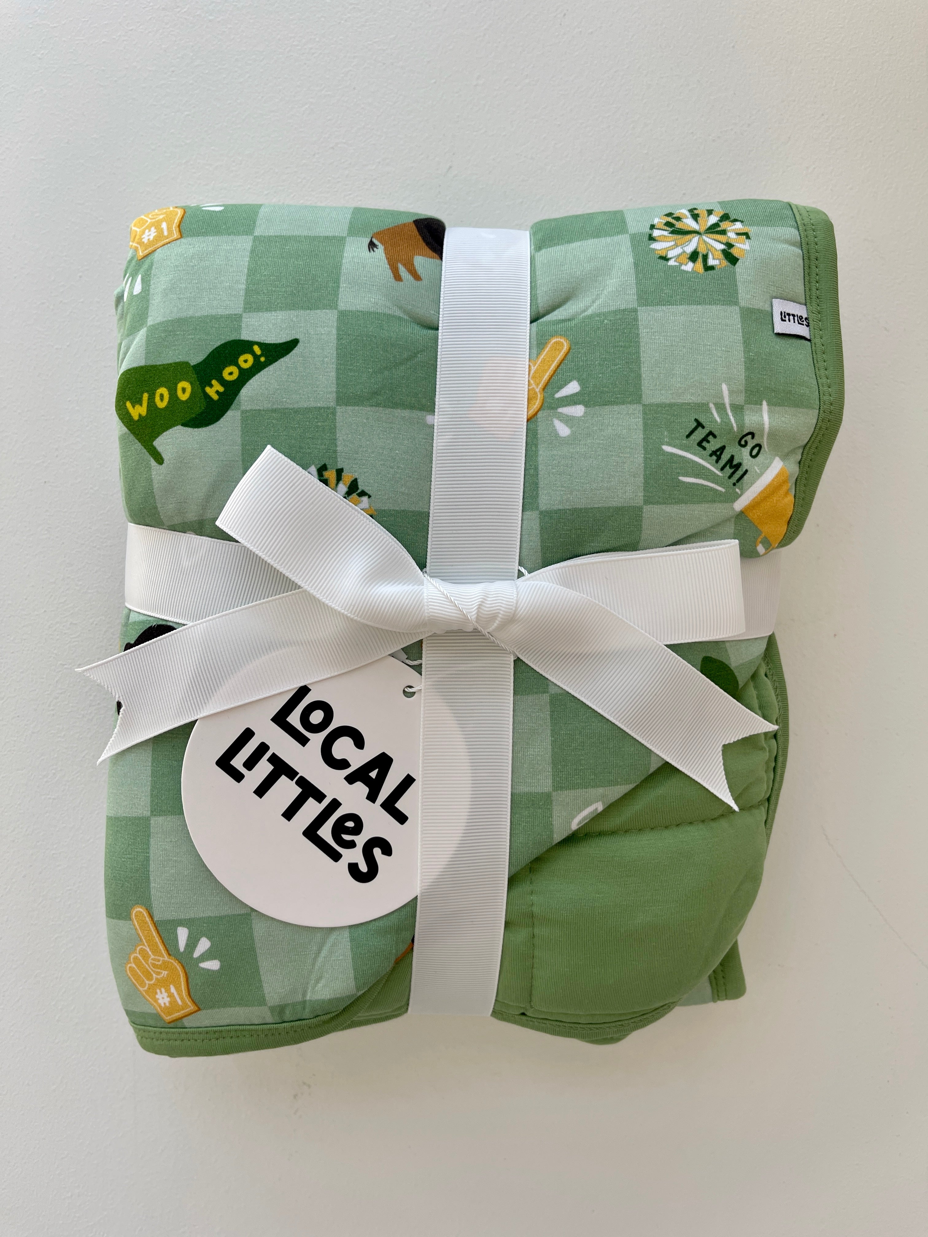 Green & Gold Quilted Blanket | Local Littles