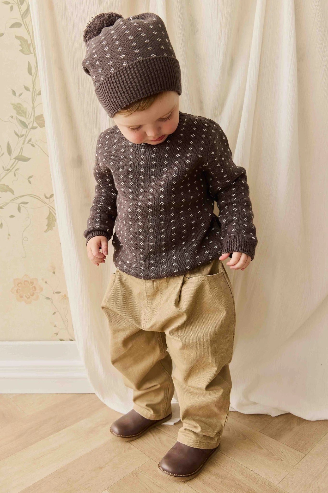 Dorian Sweater - Knitted Diamonds Coffee