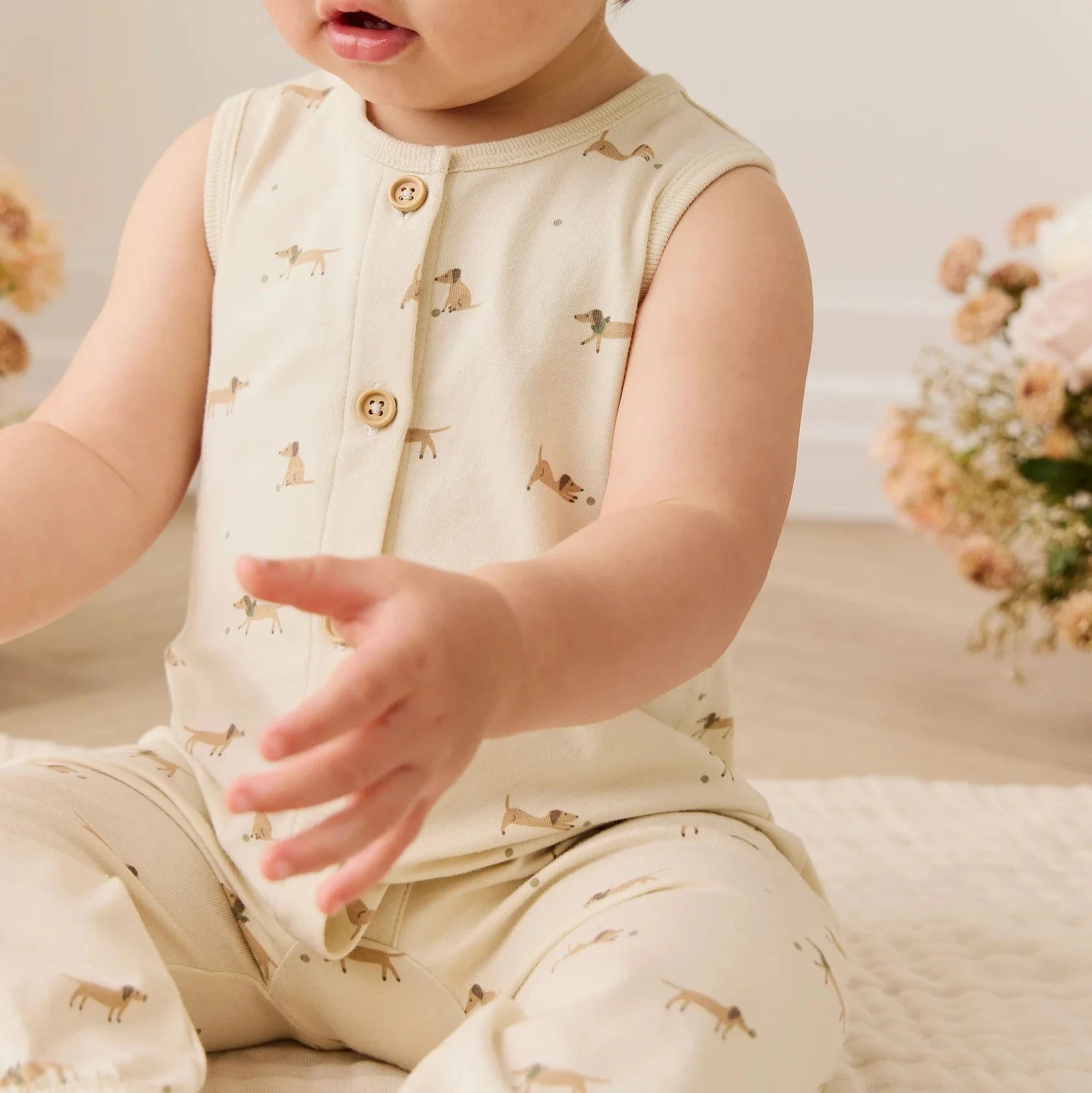 Organic Cotton Rupert Onepiece | Play Ball Cassava