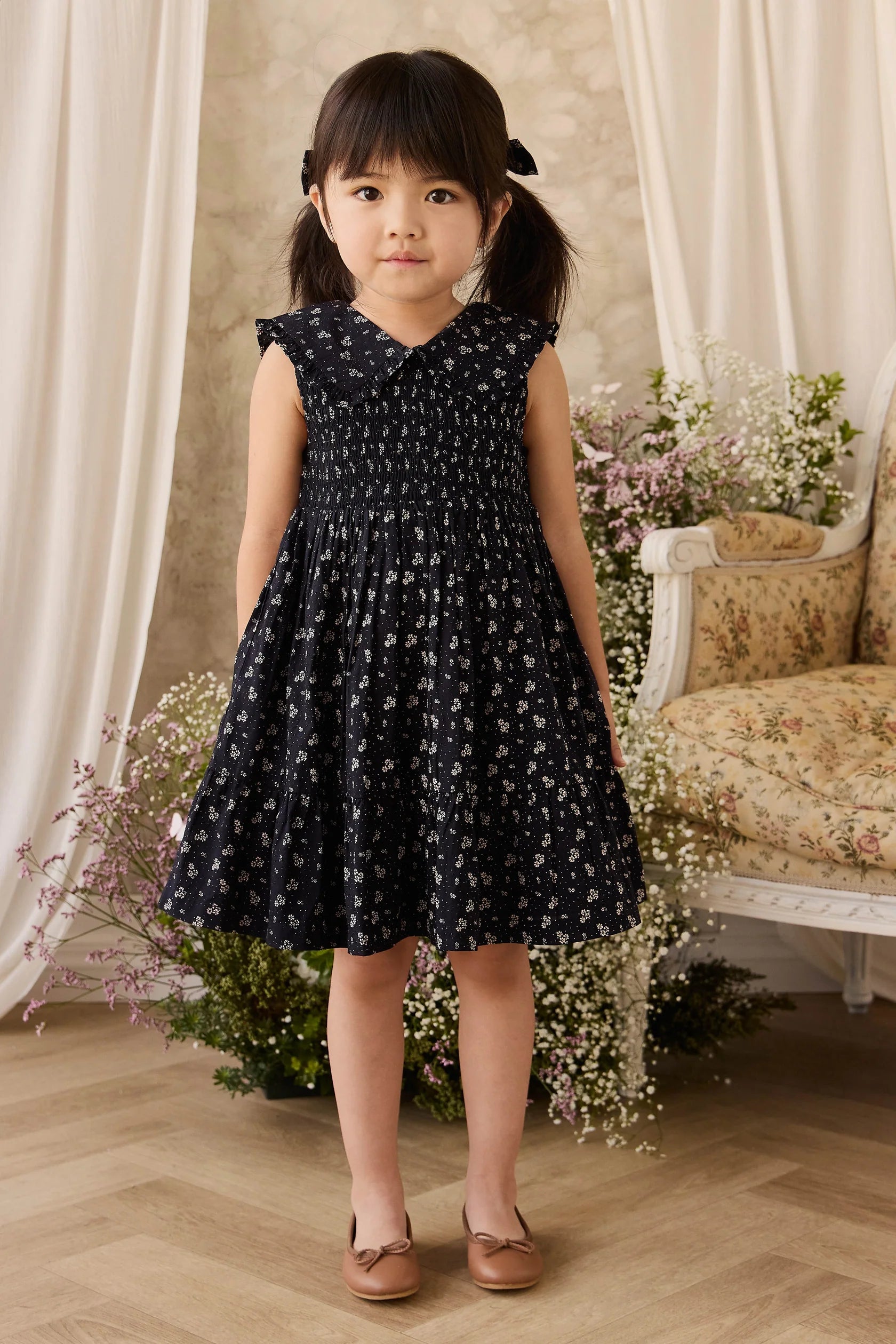 Organic Cotton Christabel Dress | Maisie Navy