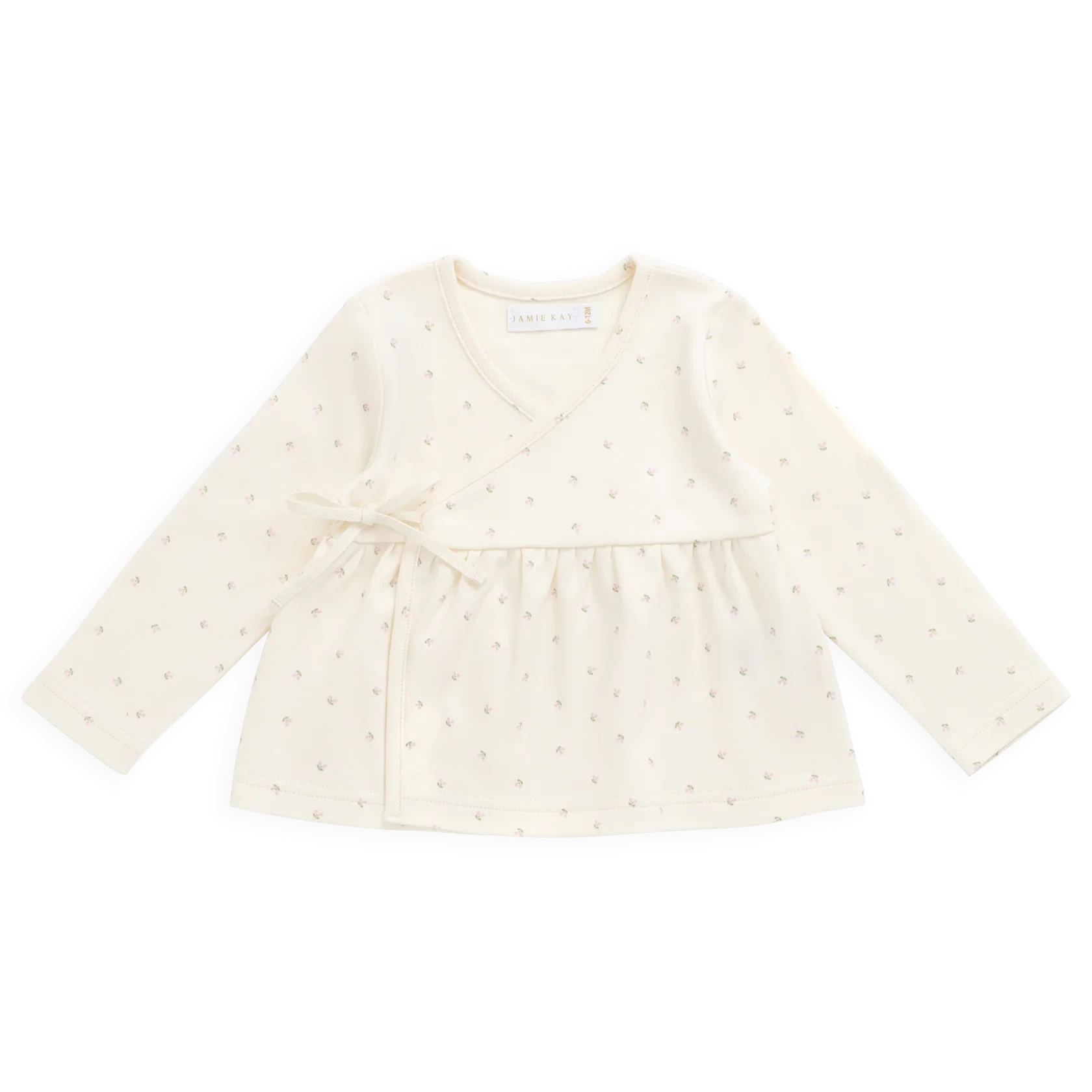 Organic Cotton Petal Wrap Top | Ditsy Cherries