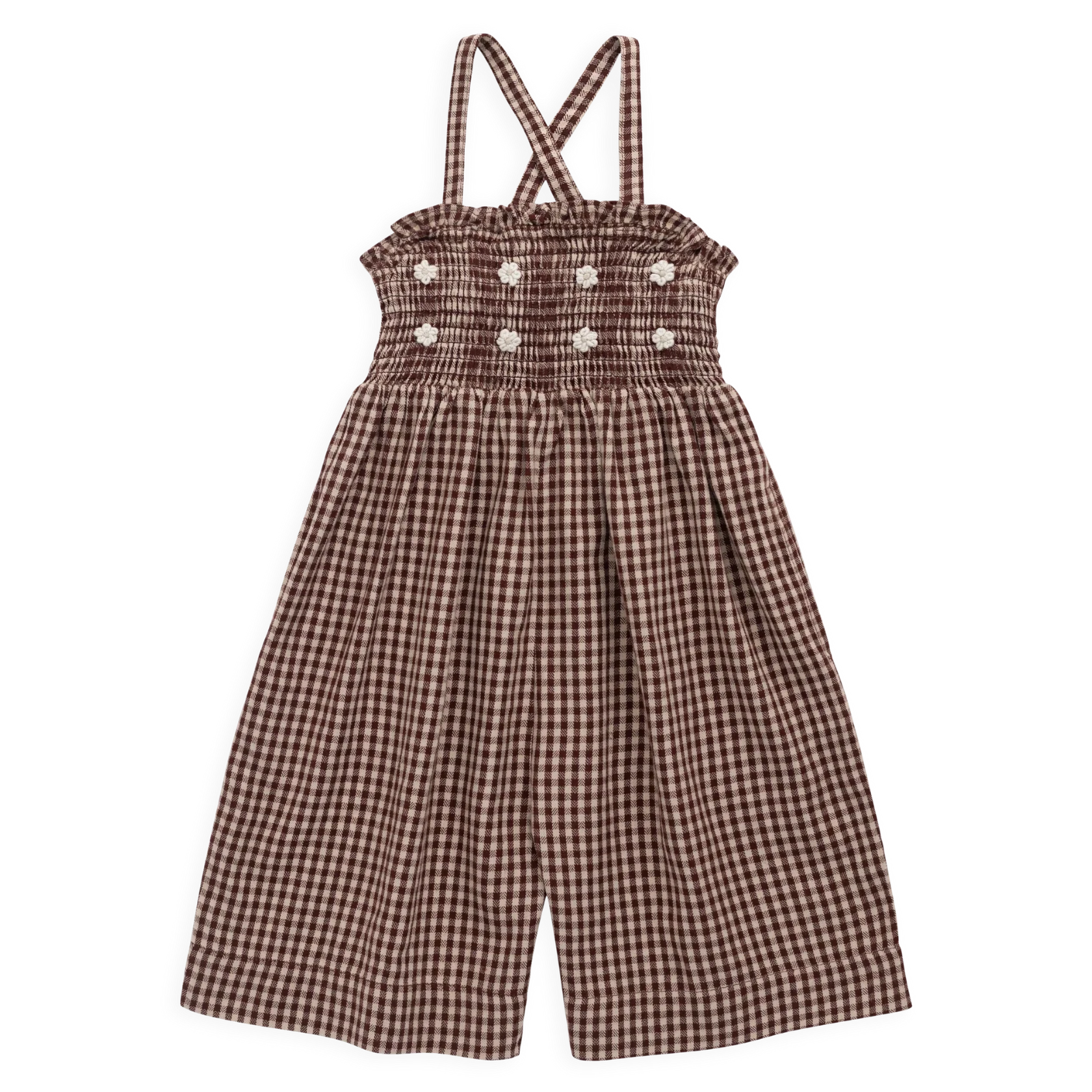 Organic Cotton Solenne Jumpsuit | Cinnamon Gingham