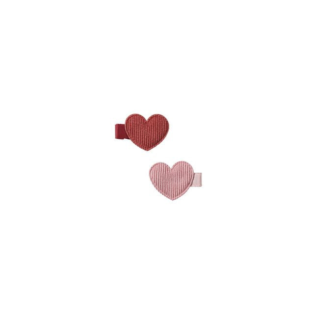 Heart Clip Set | Red + Pink