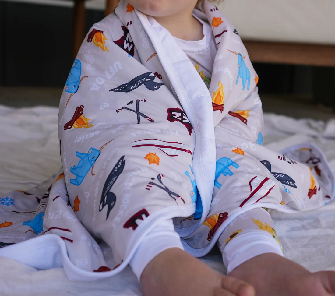 Land of 10,000 Lakes Quilted Blanket | Local Littles