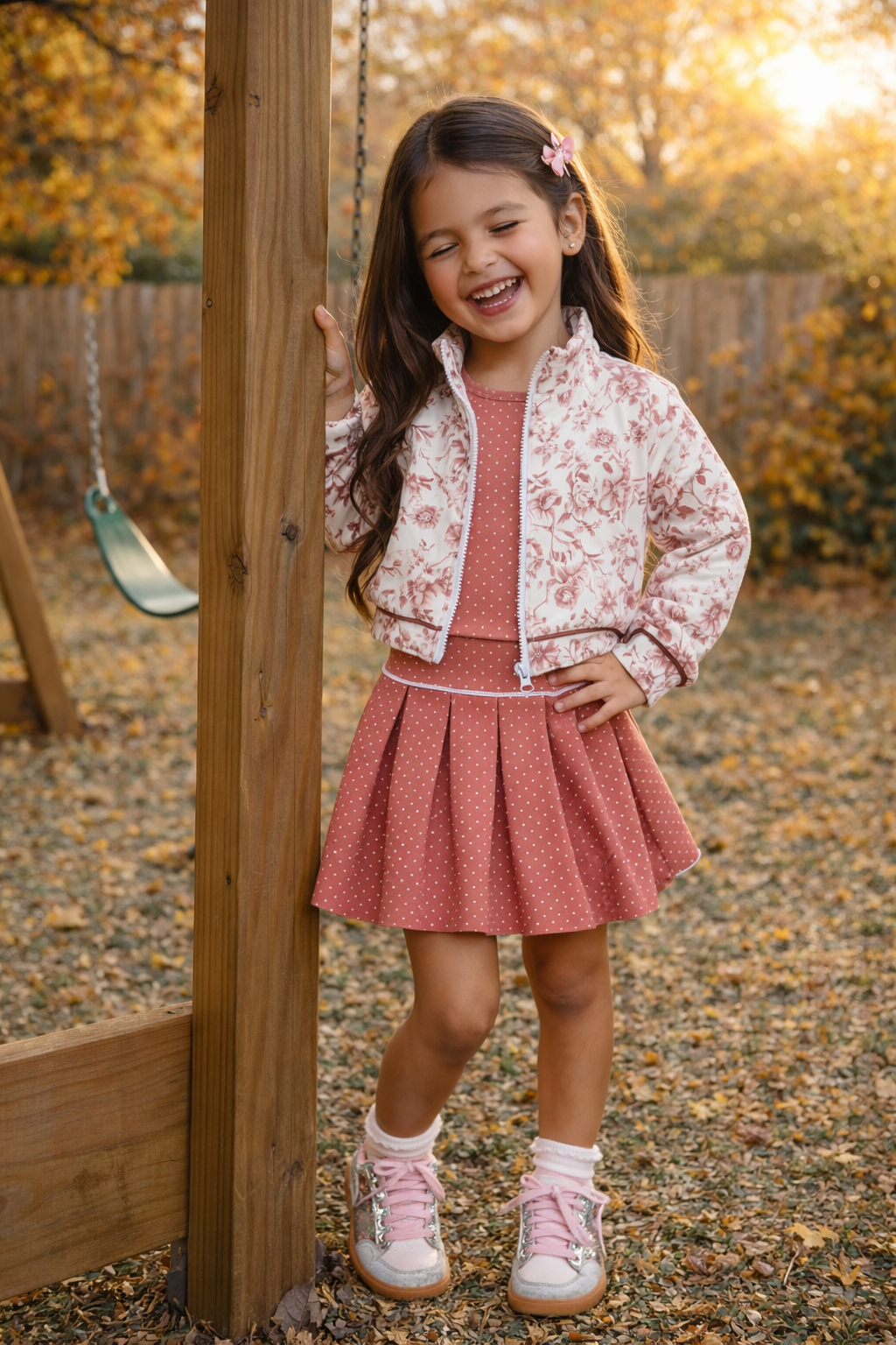 Zip Up Jacket | Taupe Floral