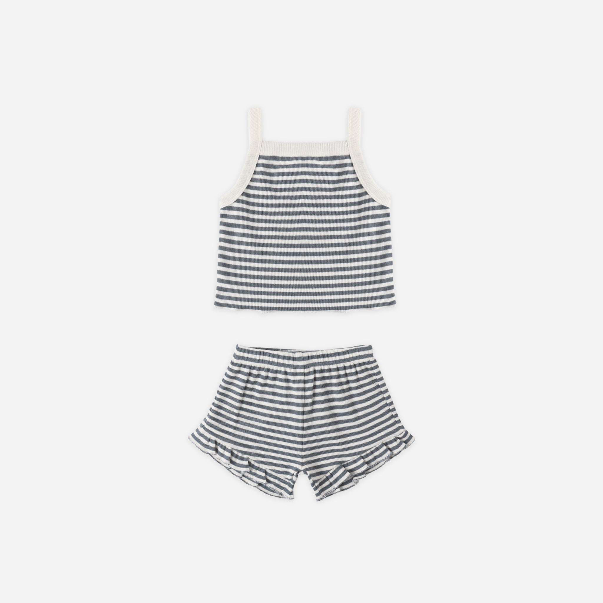 Evie Tank + Shortie Set | Ocean Stripe