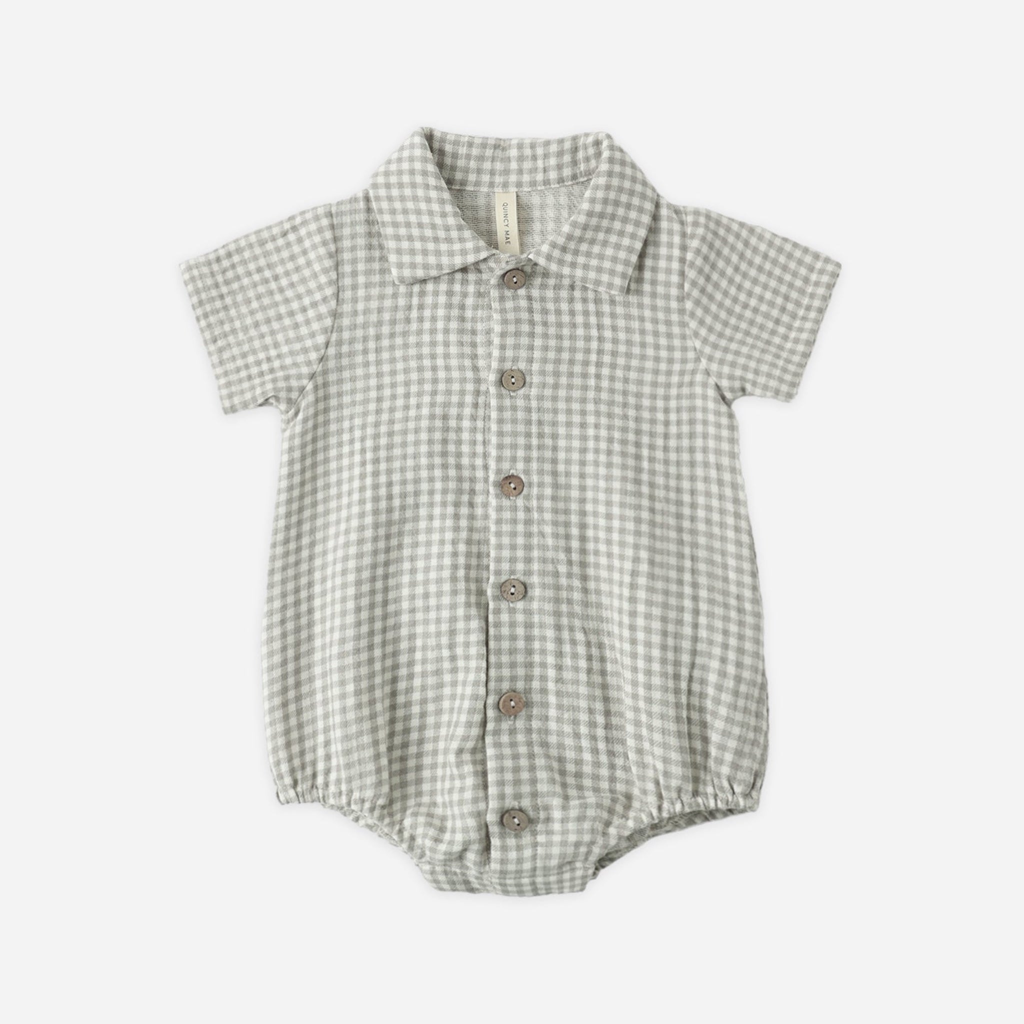 Matteo Romper | Sage Gingham