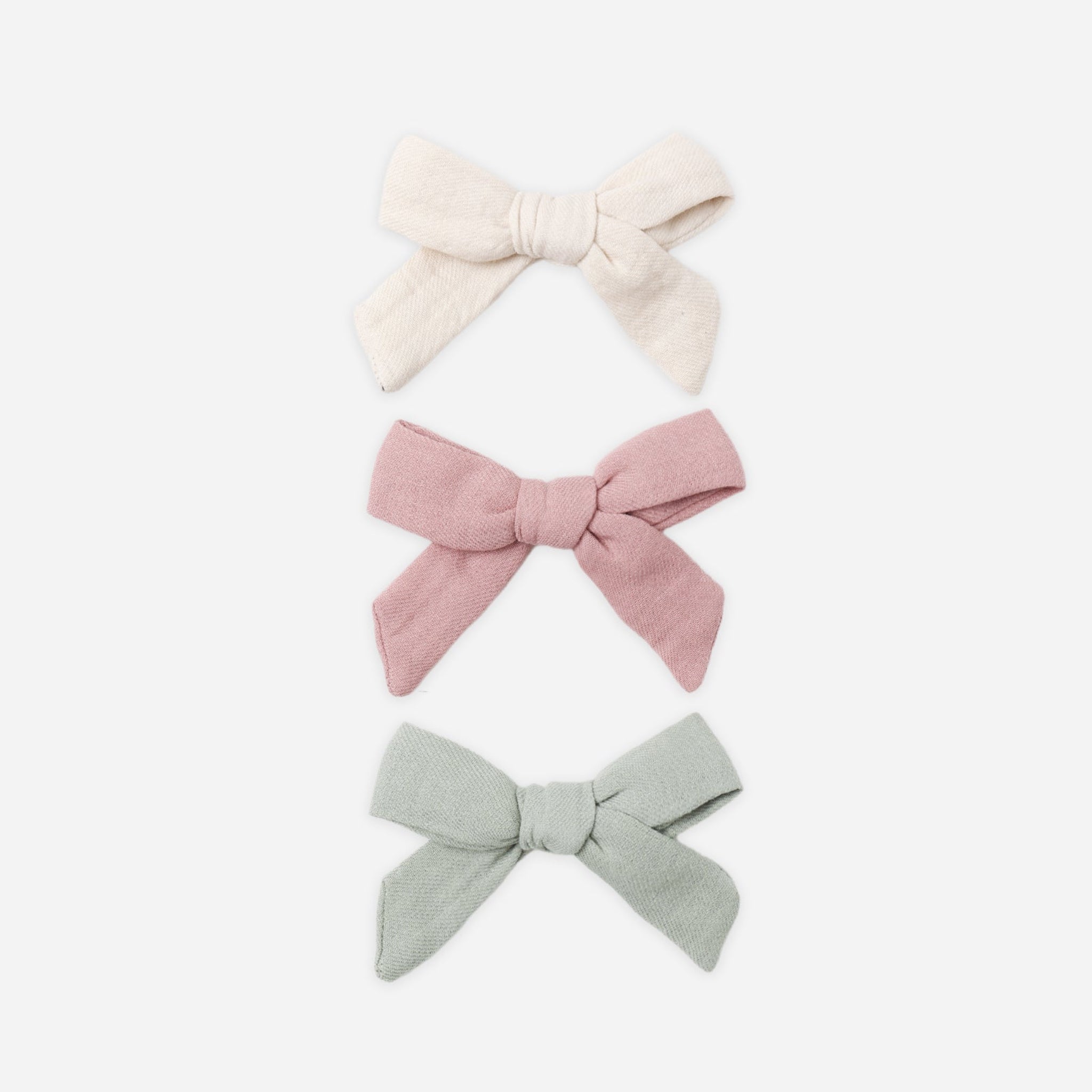 Bow with Clip (Set of 3) | Natural, Mauve, Sage