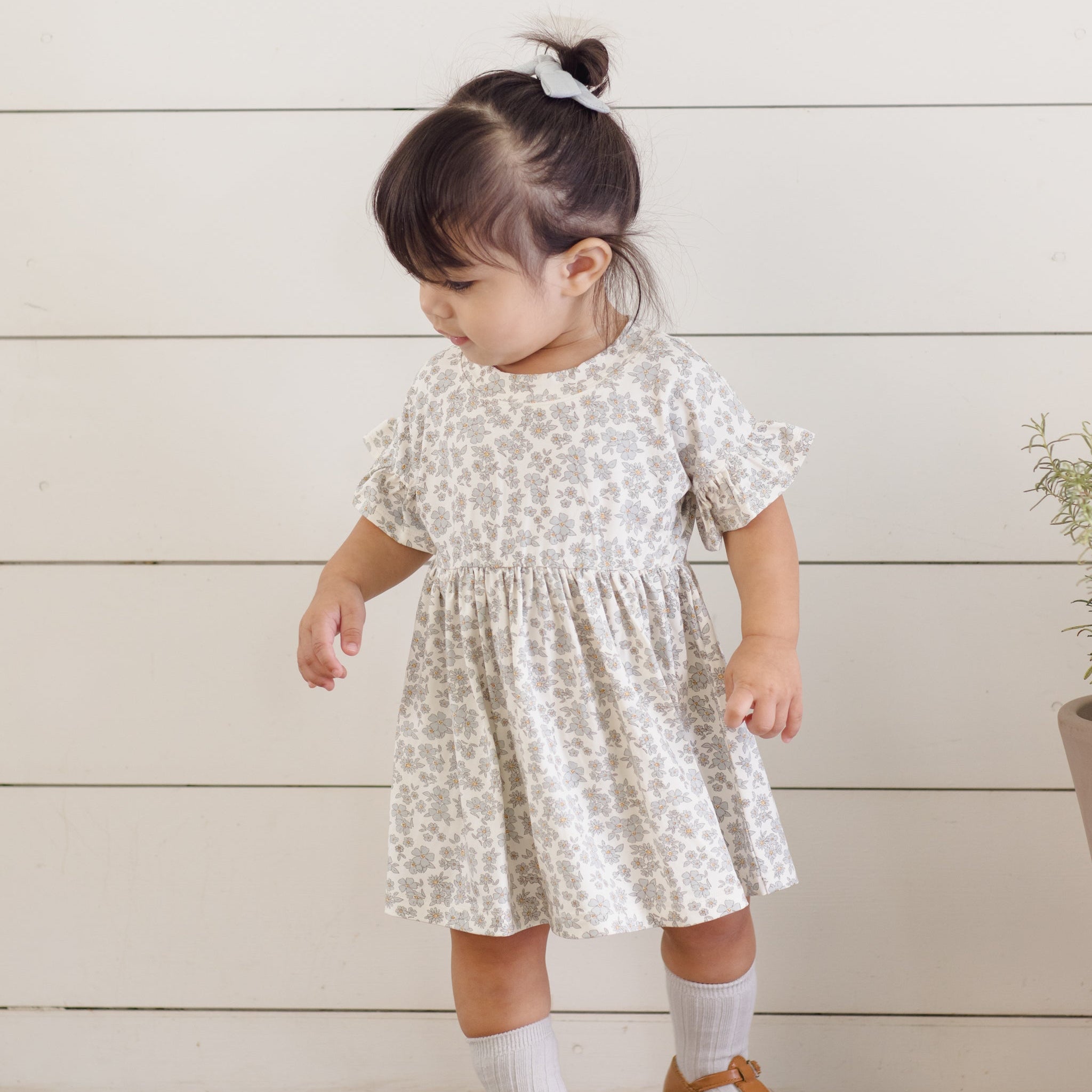Bamboo Babydoll Dress | Blue Floral