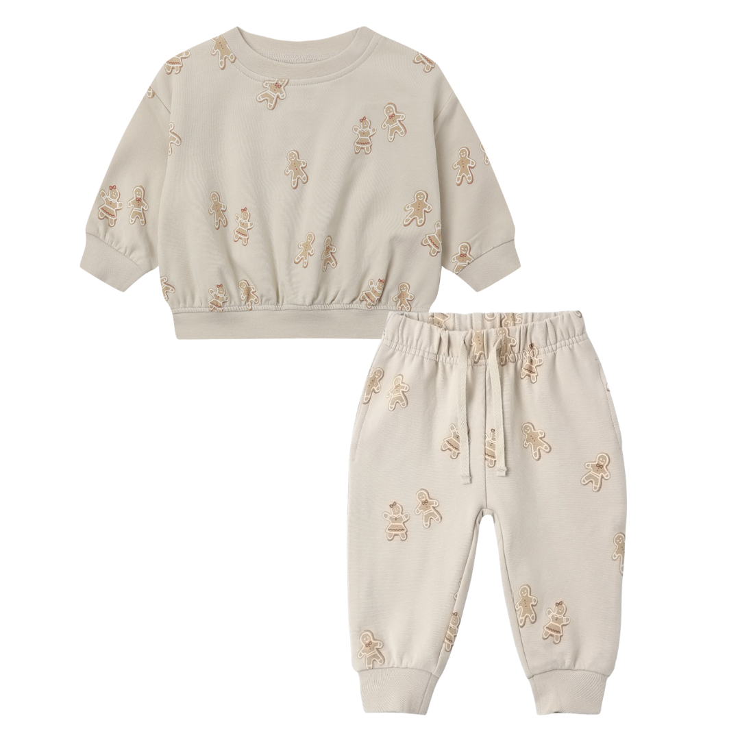Relaxed Fleece Sweatshirt + Sweatpants | Gingerbread