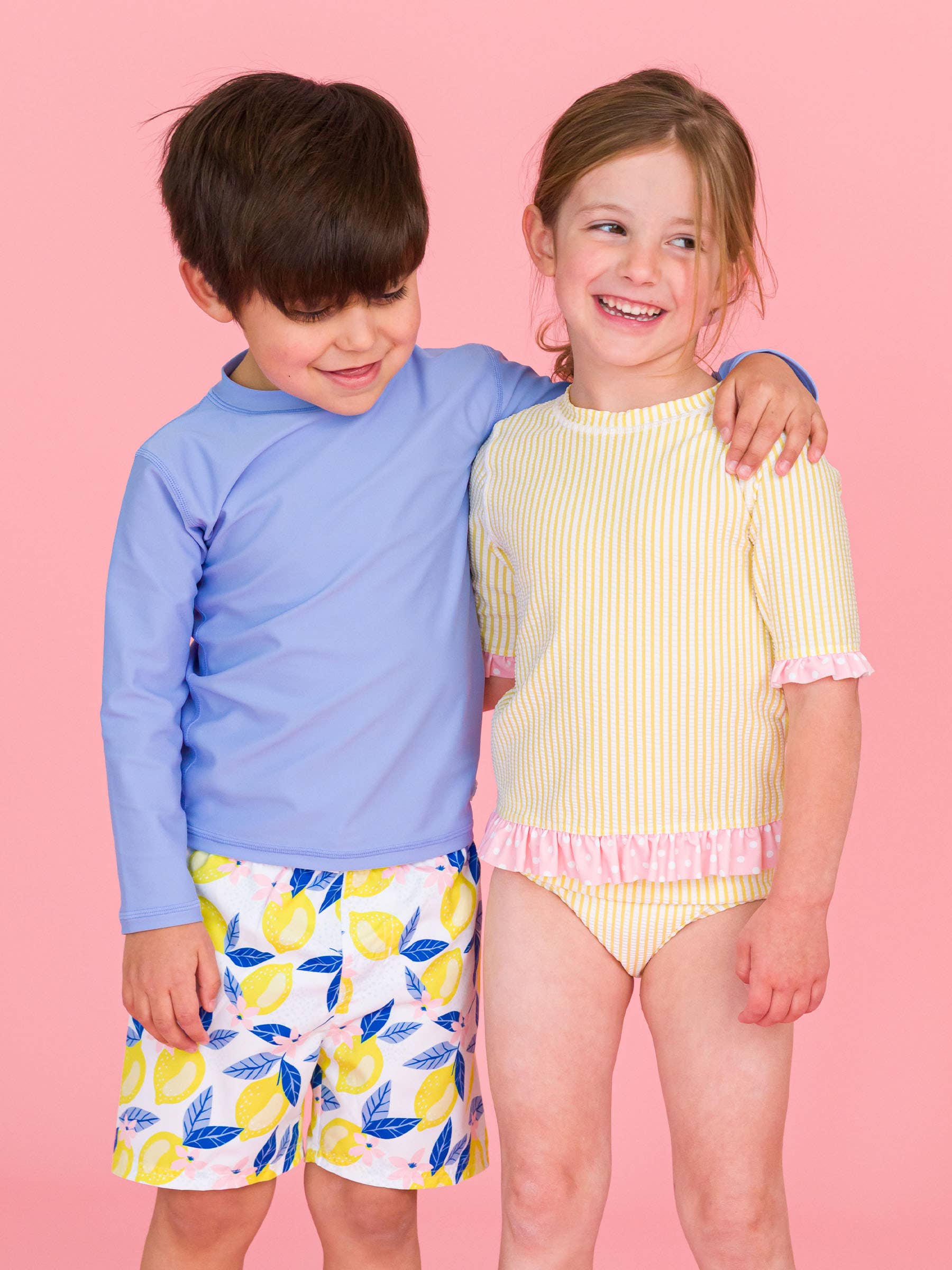 Boys Lemon Capri Swim Trunks